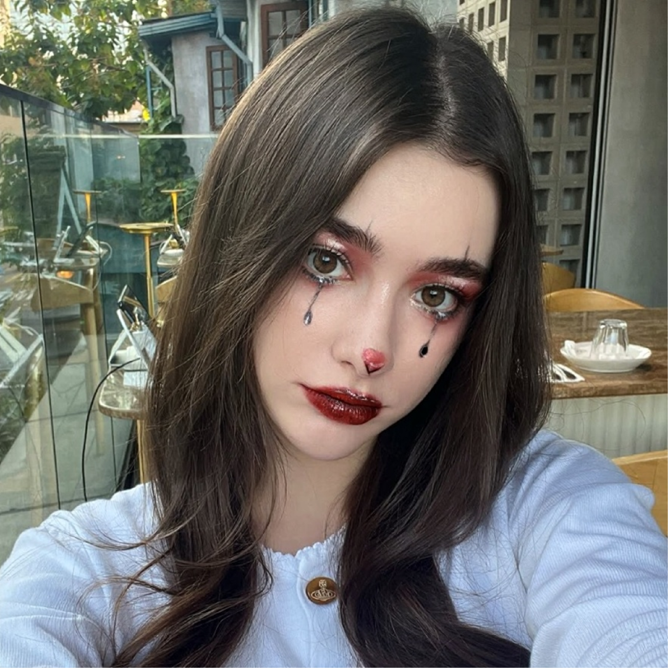 Full-face makeup result