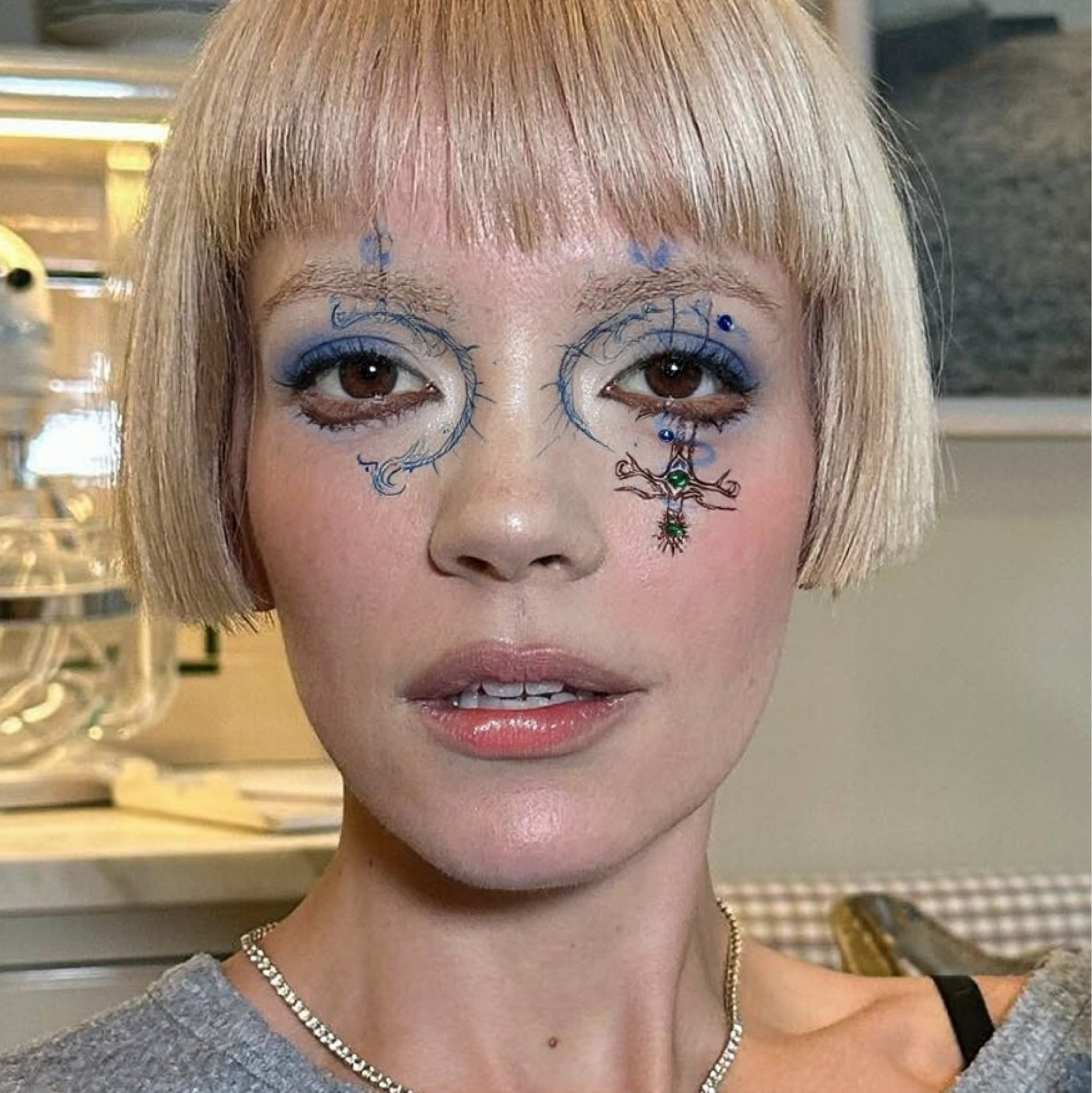 Full-face makeup result